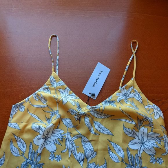 Frank and Oak - Mustard floral print midi dress - Picture 3 of 7